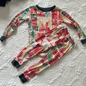 Burt's Bees Festive Red and Green Kids Pajama Set